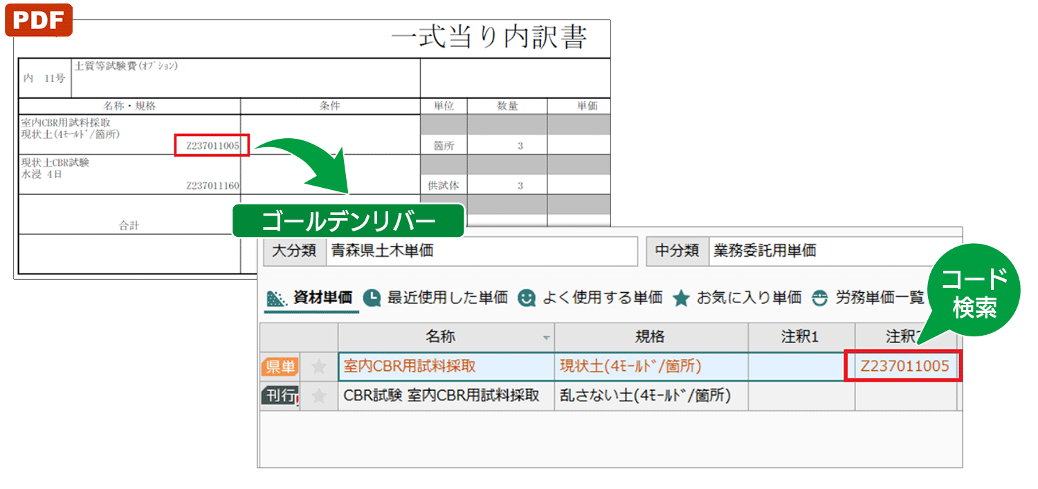 青森県土木･農林･九州地方整備局および各市の自動積算対応した土木積算システム ゴールデンリバー